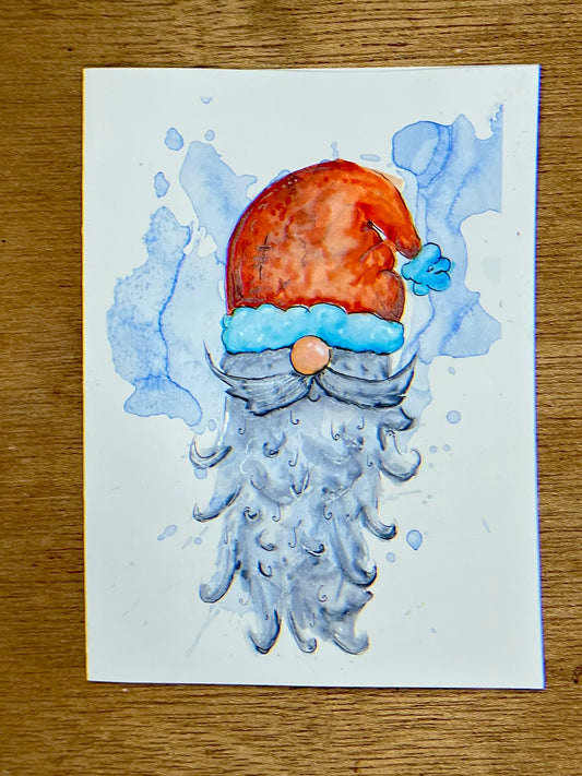 Gnome de Noël - Aquarelle