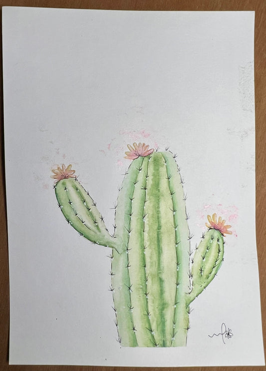 Cactus - aquarelle 4x6