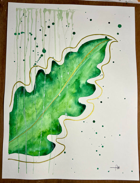 Feuille abstraite 9x11